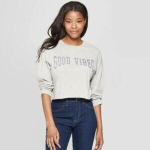 Grayson Threads "Good Vibes" Long Sleeve Crop Top - Size L